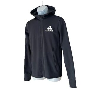 Adidas DM2 Primegreen Mens S Zip Hoodie Track Jacket Black Workout Gym Athletic